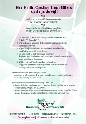 Folder voor openschooldag