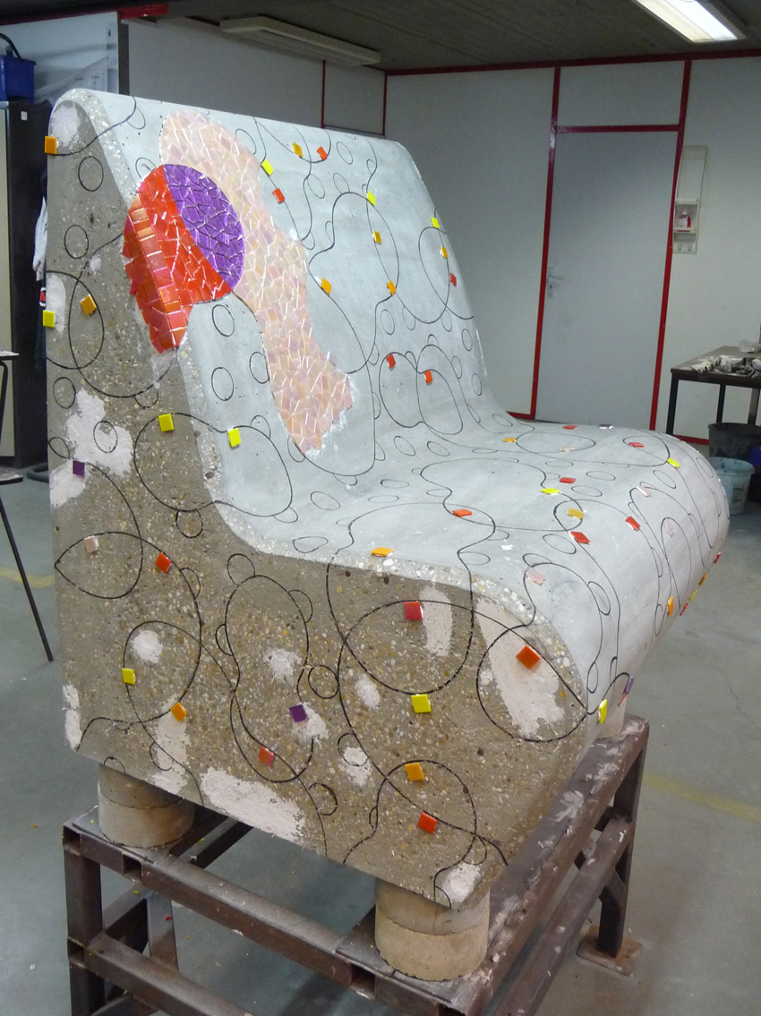 Buurtsofa 2 in het atelier, detail