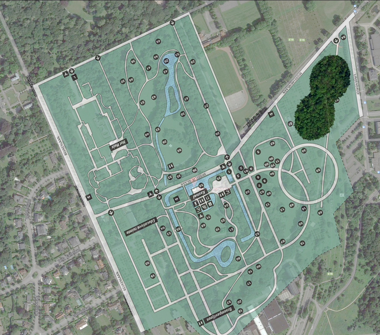 Middelheim met plan voor lemniscaat landartproject