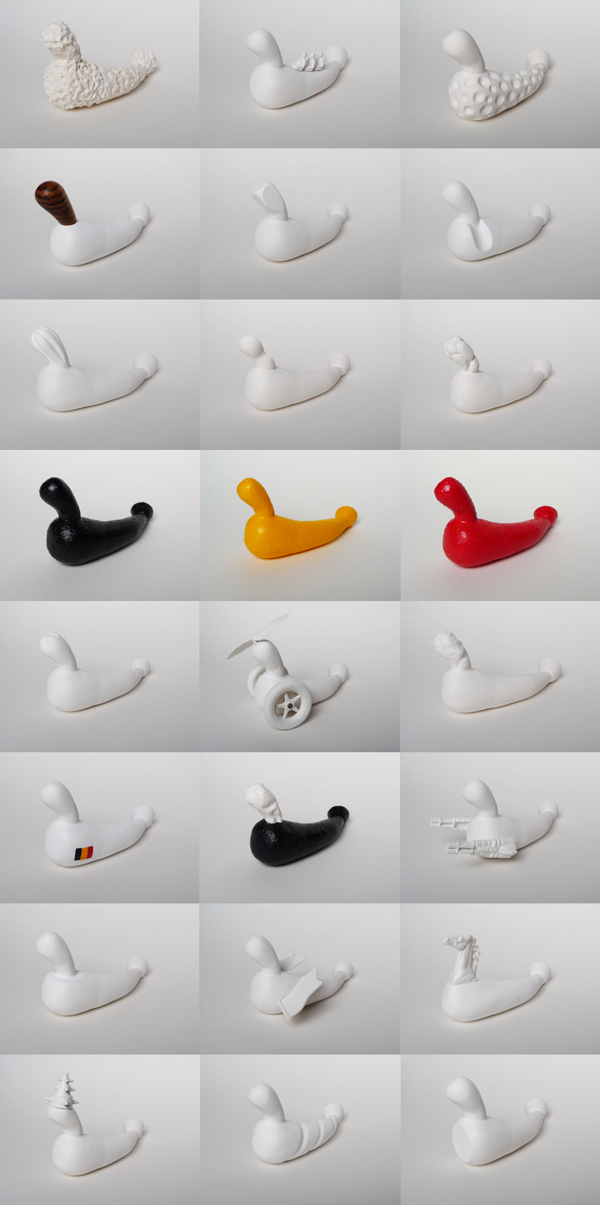 Vormvariant 1-24 van sculptuur 15